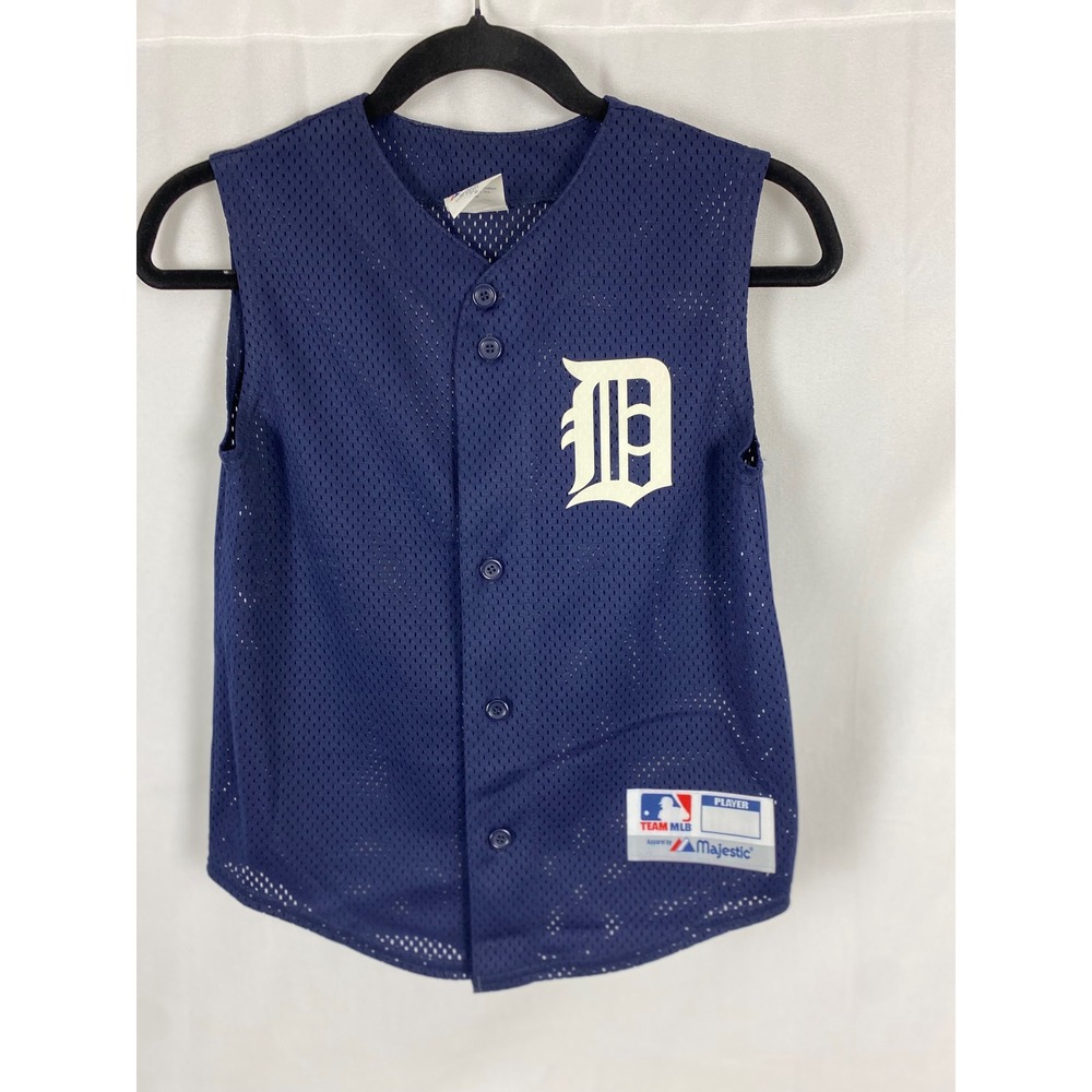 Majestic Miguel Cabrera Detroit Tigers Navy‎ Blue Mesh Sleeveless Jersey Small